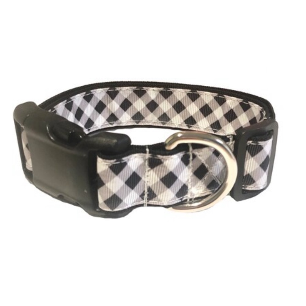 Black and White Checkered Dog Collar